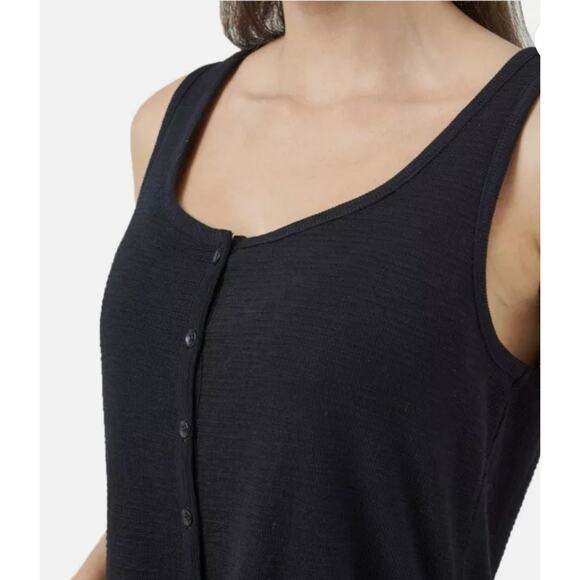 Frye Dress Womens XS Black Sleeveless Button Front Maxi Tank Scoop Neck A-Line - Picture 4 of 12